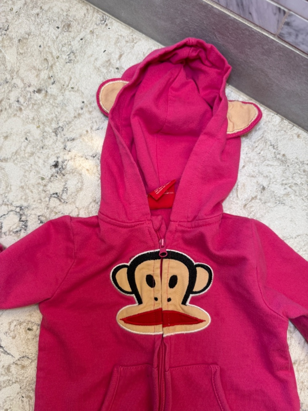 Paul Frank one piece jumpsuit bodysuit pink zip-up hoodie Julius the monkey logo - Picture 4 of 12